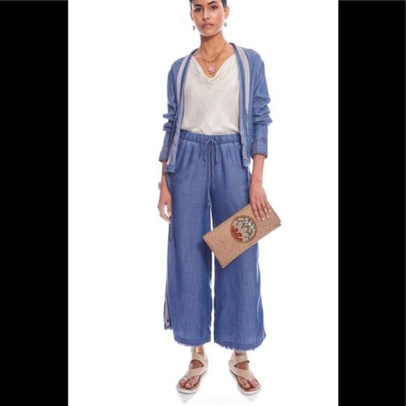 NEW Anthropologie Current Air chambray set XS